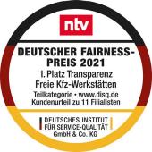 Siegel Vergölst Deutscher Fairnesspreis 2021 Transparenz